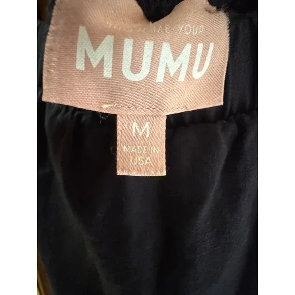 Show Me Your Mumu Black Tiered Maxi Dress Tie Shoulder Smocked Bodice Medium - Picture 3 of 10